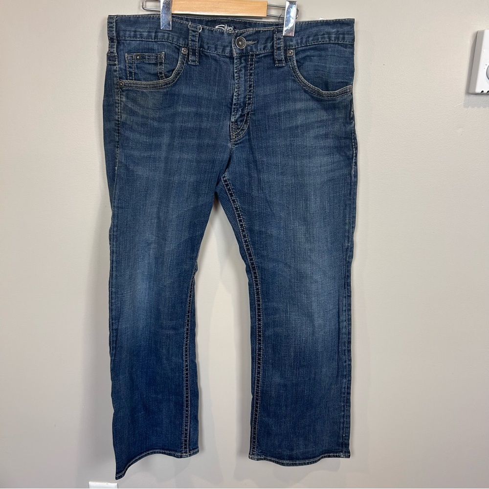 Silver Jeans men’s size 36 blue‎ denim jeans straight Zac Cotton Blend